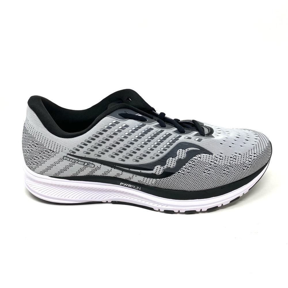 WOMEN'S SAUCONY RIDE 13, GREY/BLACK, 12 D WIDE